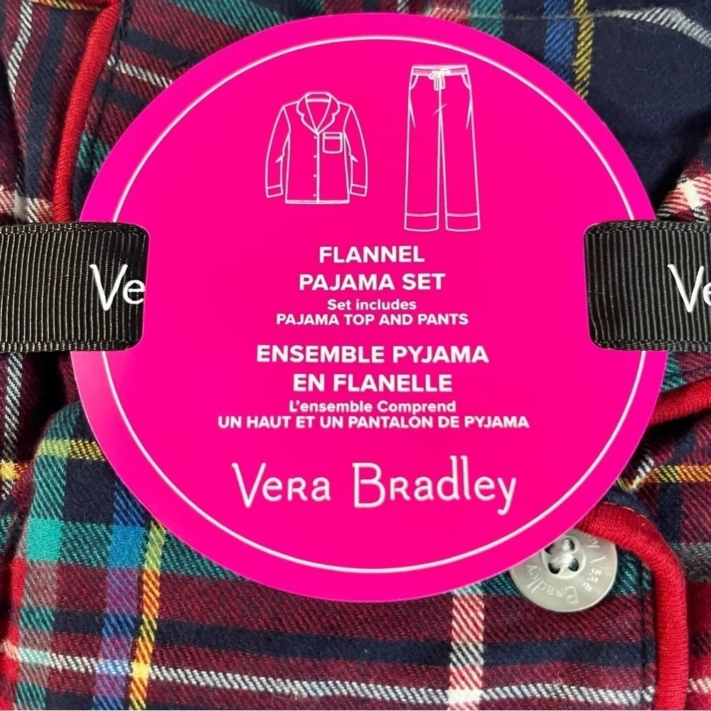 Vera Bradley Women's Long Sleeve Tartan Plaid Flannel Pajama Set - Picture 5 of 6